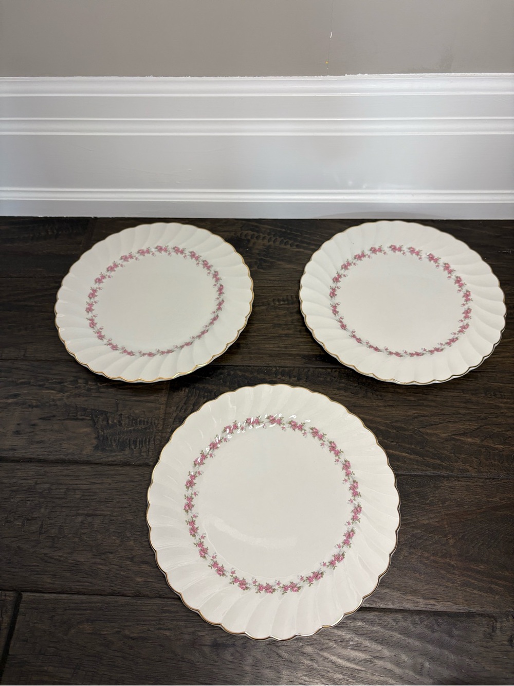 Vintage Myott Pink Petite Dinner Plates Set of 3 Made in England